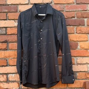 Men's Black Patterned Shirt
